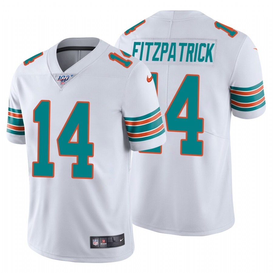 Nike Miami Dolphins #14 Ryan Fitzpatrick White Alternate Men Stitched NFL 100th Season Vapor Untouchable Limited Jersey